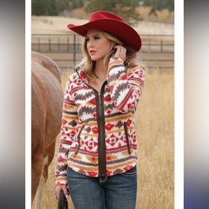 Cruel Denim Poly fleece faux suede detail jacket Aztec Size woman’s small